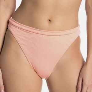 BECCA HIGH WAIST FRENCH CUT BIKINI BOTTOM PEACH SZ S